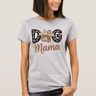 刺繍風の犬のママ - 母の日 Tシャツ