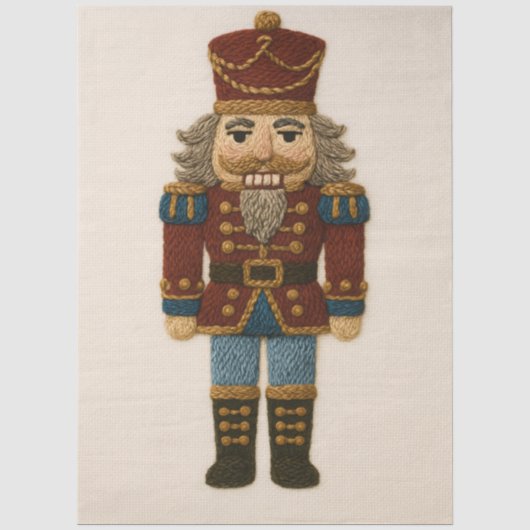 刺繍風クリスマスナッツクラッカー 薄葉紙 (正面)