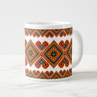 刺繍風デザイン ジャンボコーヒーマグカップ