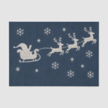 刺繍 クリスマスの夜空 サンタのそり