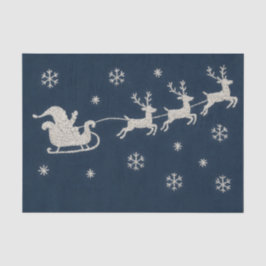 刺繍 クリスマスの夜空 サンタのそり 薄葉紙