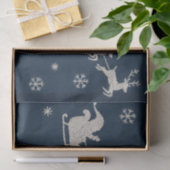 刺繍 クリスマスの夜空 サンタのそり 薄葉紙 (ギフト)