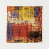 刺繍 – シームレスなオーナメント。色付きの線 タペストリー (正面(横))