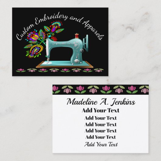 刺繍 – ファッション- Seamstress Business Card 名刺 (正面/裏面)