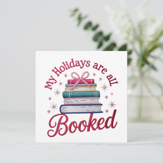 刺繍 私の休暇は予約済み クリスマス 読書 (スタンド正面)