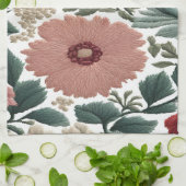 刺繍.花.花のクローズアップ キッチンタオル (折り畳み)