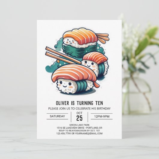 刺身こども誕生日 招待状 (スタンド正面)