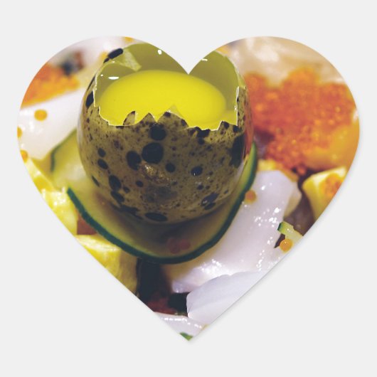 刺身さけマグロの魚介類キャビア日本の ハートシール (正面)