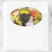 刺身さけマグロの魚介類キャビア日本の 楕円形シール (バッグ)