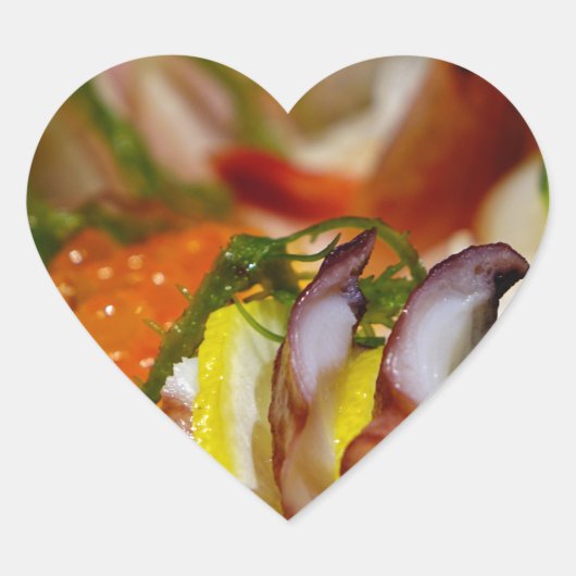 刺身さけ魚の魚介類日本の ハートシール (正面)