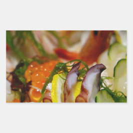 刺身さけ魚の魚介類日本の 長方形シール