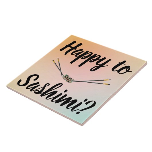 刺身に幸せ？セラミックタイル タイル (側面)