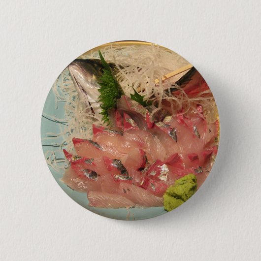 刺身刺身...食日本の品 缶バッジ (正面)