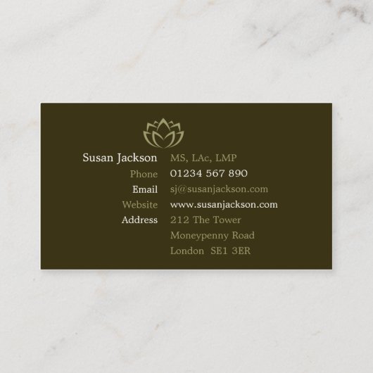 刺鍼術の名刺 名刺 (裏面)