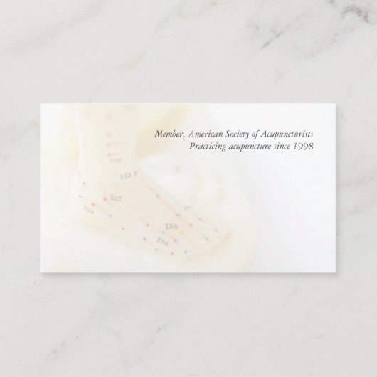 刺鍼術の足 名刺 (裏面)