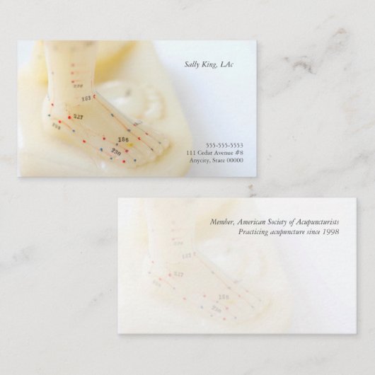 刺鍼術の足 名刺 (正面/裏面)