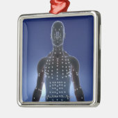 刺鍼術ポイントの軽い地図 メタルオーナメント (左)