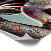 刺青されたゴシック様式の女性 ポスター (角)