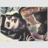 刺青されたゴシック様式の女性 薄葉紙 (正面)