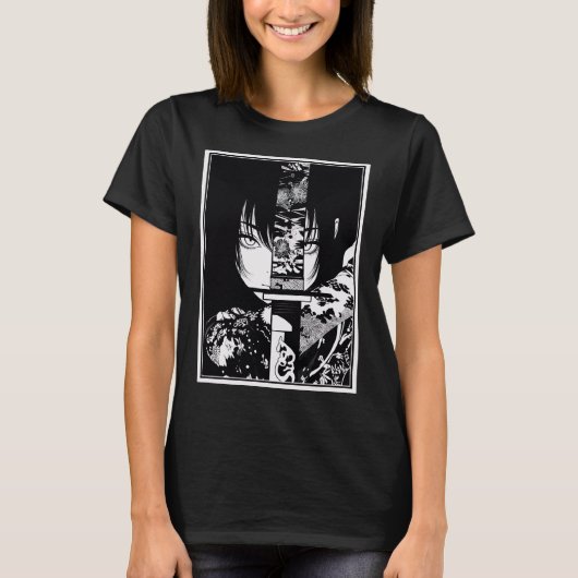 刺青された剣女性 Tシャツ (正面)