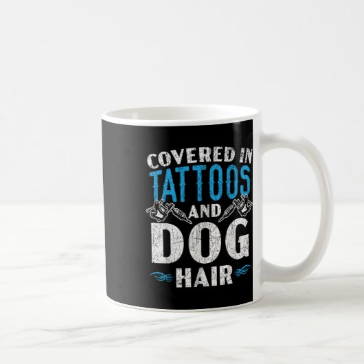 刺青と犬の髪の刺青Pで覆われる コーヒーマグカップ (右)