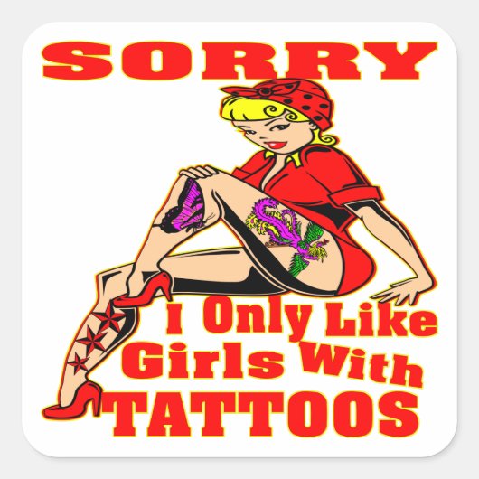 刺青の女の子が好きでごめんね スクエアシール (正面)