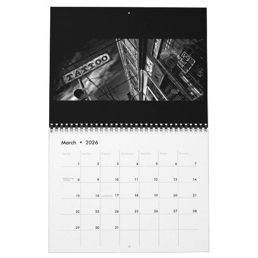 刺青の店 カレンダー (3月 2026)