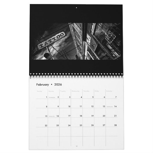 刺青の店 カレンダー (2月 2026)