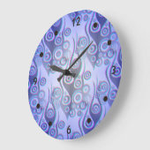 刺青の炎と円のパターン+背景 ラージ壁時計 (傾斜)