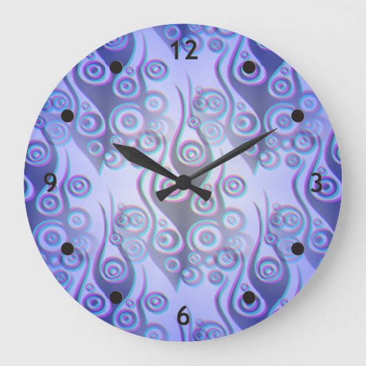 刺青の炎と円のパターン+背景 ラージ壁時計 (正面)