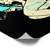 刺青ゴシックピンアップガールホラー幽霊ムーンロッカブ ポスター (角)