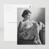 刺青セーラーガールヴィンテージB&W写真 ポストカード (正面/裏面)