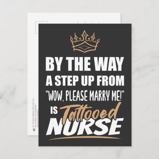 刺青ナースは究極の魅力。おもしろい贈与 ポストカード (正面/裏面)