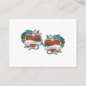 刺青ハート、刺青グラフィックウェディングRSVP エンクロージャーカード (裏面)