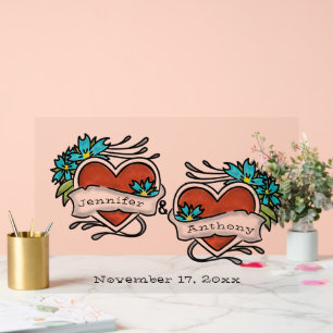 刺青ハート、Tattoo Graphic 結婚's アクリルサイン