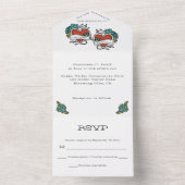 刺青ハート、Tattoo Graphic 結婚's オールインワン招待状 (内側)