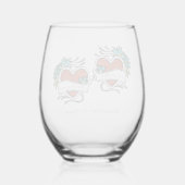 刺青ハート、Tattoo Graphic 結婚's ステムなしワイングラス (裏面)