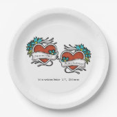 刺青ハート、Tattoo Graphic 結婚's ペーパープレート (正面)