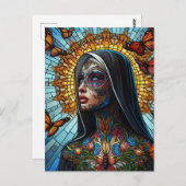 刺青バタフライヌーンステンドグラス ポストカード (正面/裏面)