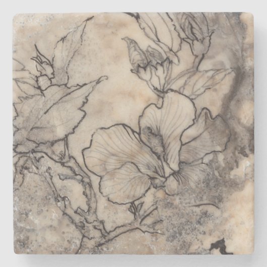 刺青フローラI ストーンコースター (正面)