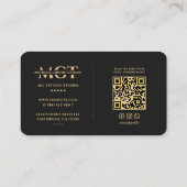 刺青モダン家タトゥーアーティストモノグラムブラック 名刺 (裏面)