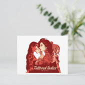 刺青レディースクラブ赤デザイン葉書 ポストカード (スタンド正面)