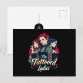刺青レディースクラブ、レッド、ブルー、ブラック ポストカード (正面/裏面)