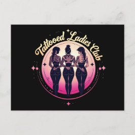 刺青レディースクラブ、黒い服を着た ポストカード