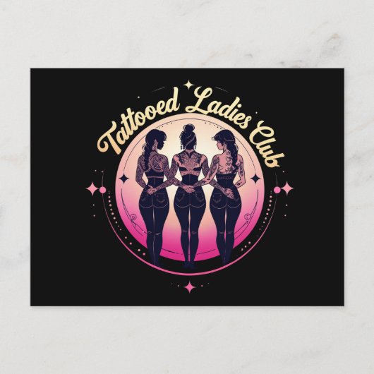 刺青レディースクラブ、黒い服を着た ポストカード (正面)