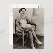 刺青レディースヴィンテージ黒白 ポストカード (正面/裏面)