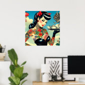 刺青日本のピンアップ ポスター (ホームオフィス)