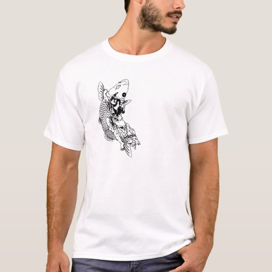 刺青TattoTシャツー鯉の滝登り和彫りタトゥー Tシャツ