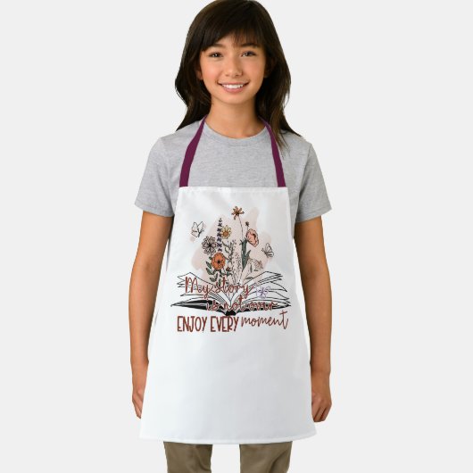 刻々楽しむとメッセージ前向き エプロン (インサイチュ)