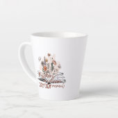 刻々楽しむとメッセージ前向き カフェラテマグ (左アングル)